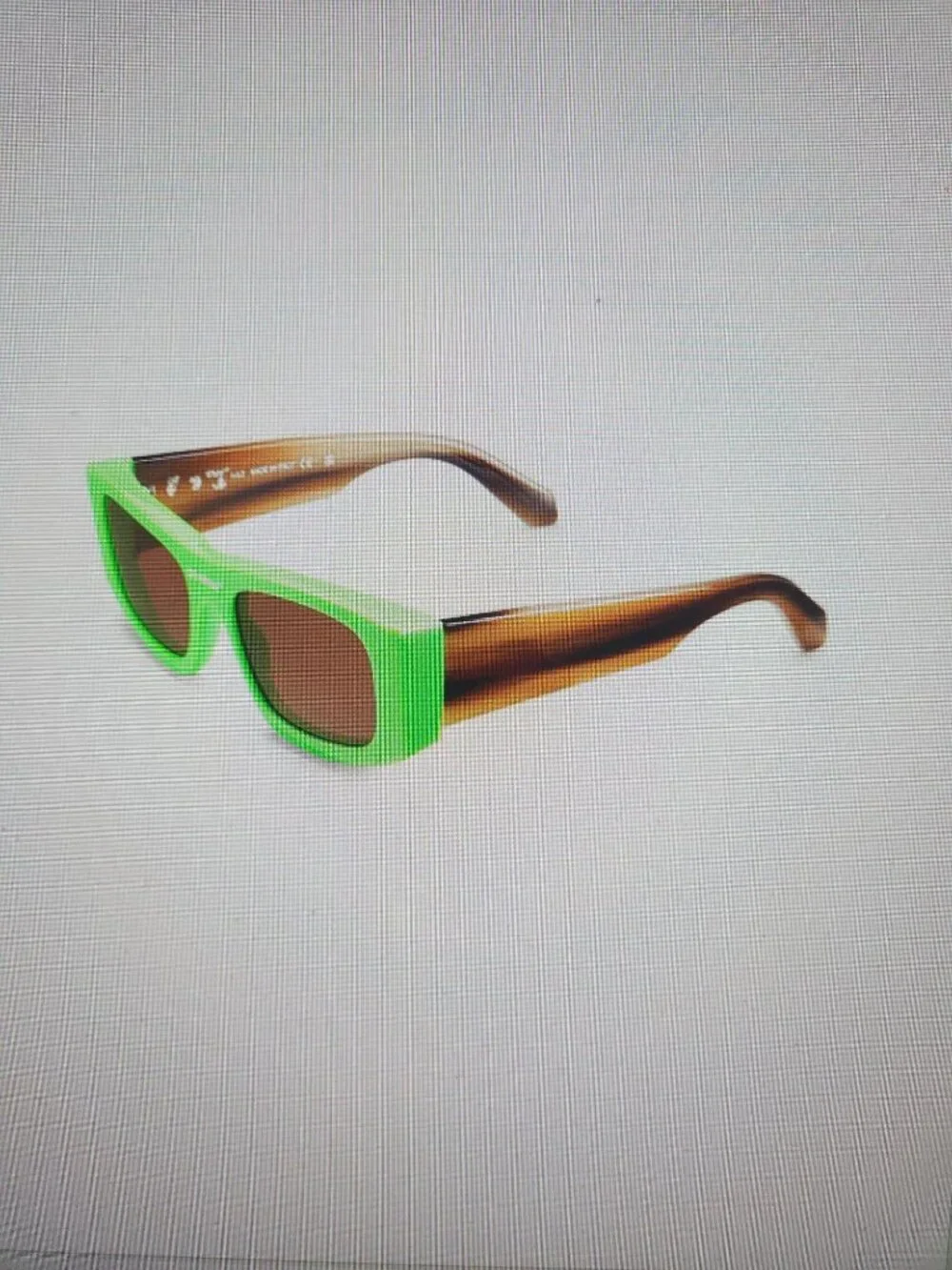 Off-White Mens, Unisex Lucio 54mm Square Rectangular Sunglasses Green Brown NWT
